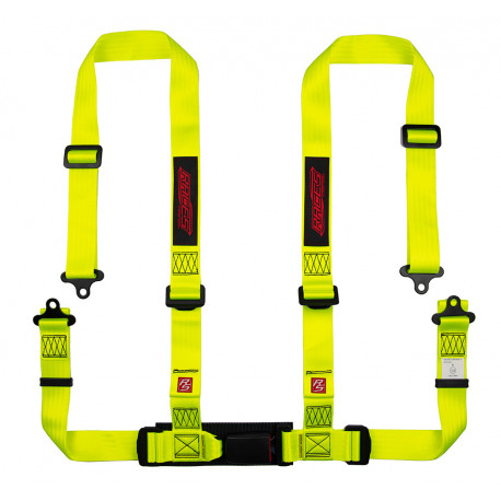 Cinture di sicurezza e accessori Cinture di sicurezza sportive a 4 punti omologate ECE RACES Classic 2" (50mm), neon | race-shop.it