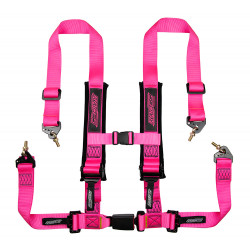 Cinture di sicurezza sportive a 4 punti RACES Tuning 2" (50mm), rosa