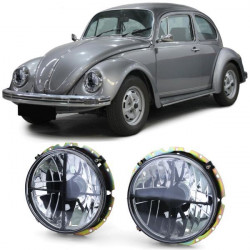 Vetro Trasparente Fari Nero Fumo con mirrino per VW Beetle + Convertible da 73