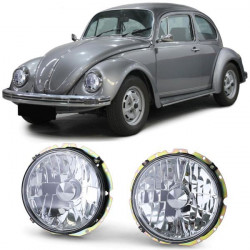 Vetro Trasparente Fari H4 cromo per VW Beetle + Convertible da 73
