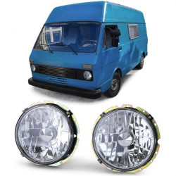 RACES faro anteriore per VW LT 28 35 40 45 75-85 (H4), trasparente, cromo