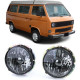 RACES fari anteriori per VW T2 73-79 + T3 79-92 (H4), nero-fumé, trasparente