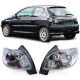 Fari RACES fanali posteriori per Peugeot 206 hatchback 3D/5D 98-09, trasparente, cromo, V1 | race-shop.it