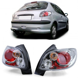 Vetro Trasparente Fari Cromo per Peugeot 206 hatchback 3 + 5 doors 98-09
