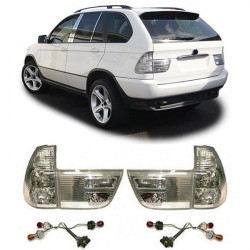 Fanali posteriori in vetro Argento Cromo adatto a BMW X5 E53 99-03
