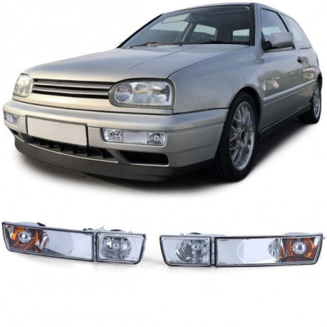 Fari RACES fendinebbia per dummy VW Golf 3 91-97, trasparente, cromo | race-shop.it