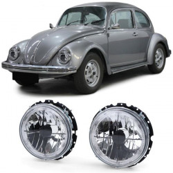 RACES fari anteriori (Angel Eyes, Crosshair) per VW Beetle + Convertible 73, trasparente, nero