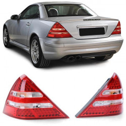 Vetro Trasparente LED Fanali posteriori Rosso Trasparente Coppia per Mercedes SLK R170 96-04