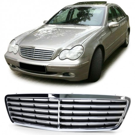 Body kit e accessori visivi Griglia del radiatore Avantgarde Cromo Nero per Mercedes W203 C Class 00-04 | race-shop.it