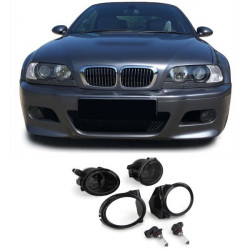 RACES fendinebbia per BMW E39 M5 E46 M3 (HB4), trasparente, nero