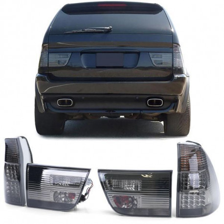 Fari RACES fanali posteriori per BMW X5 E53 99-03, nero-fumé, trasparente | race-shop.it