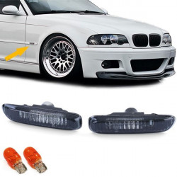 Indicatori di direzione in vetro laterale La coppia Nero/scuro è adatta a BMW 3 Series E46 98-03
