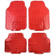 Universali Tappetini in gomma per auto universali in alluminio checker plate ottica 4 pezzi cromo Rosso | race-shop.it
