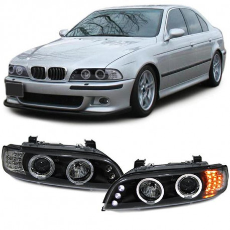 Fari Fari proiettori Angel Eye neri con indicatore LED adatto a BMW E39 95-00 | race-shop.it