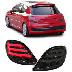 RACES fanali posteriori a LED (LED Bar) per Peugeot 207 06, trasparente, nero