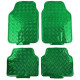 Universali Tappetini in gomma auto universale in alluminio ottica piastra scacchiera 4 pezzi cromo verde | race-shop.it