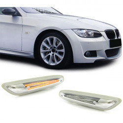 RACES frecce laterali a LED per BMW E81 E82 E87 E88 E90 E92 E93 X1 E84, trasparente, bianco