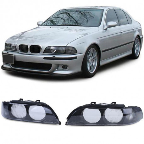 Fari RACES vetro faro per BMW 5 Series E39, nero | race-shop.it