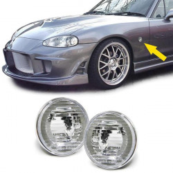 Indicatori di direzione in vetro laterale Bianco con bordo cromato per Mazda MX5 NA NB NBFL 90-05