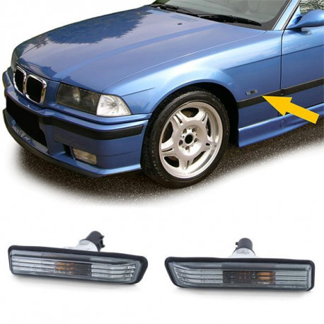 Osvetlenie Indicatori di direzione in vetro laterale Nero/scuro Crystal per BMW 3 Series E36 X5 E53 | race-shop.it